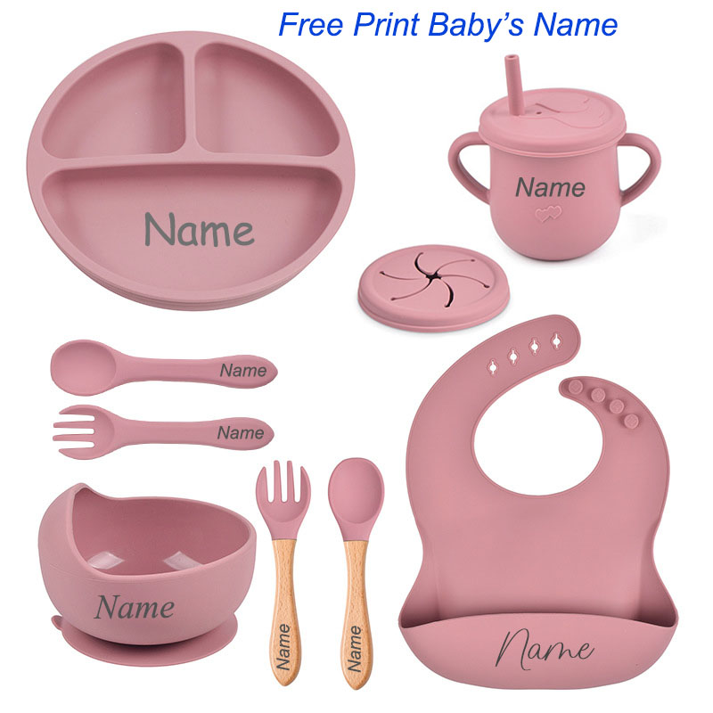 Baby Food Logo - 8 шт., набор силиконовой посуды, персонализированное