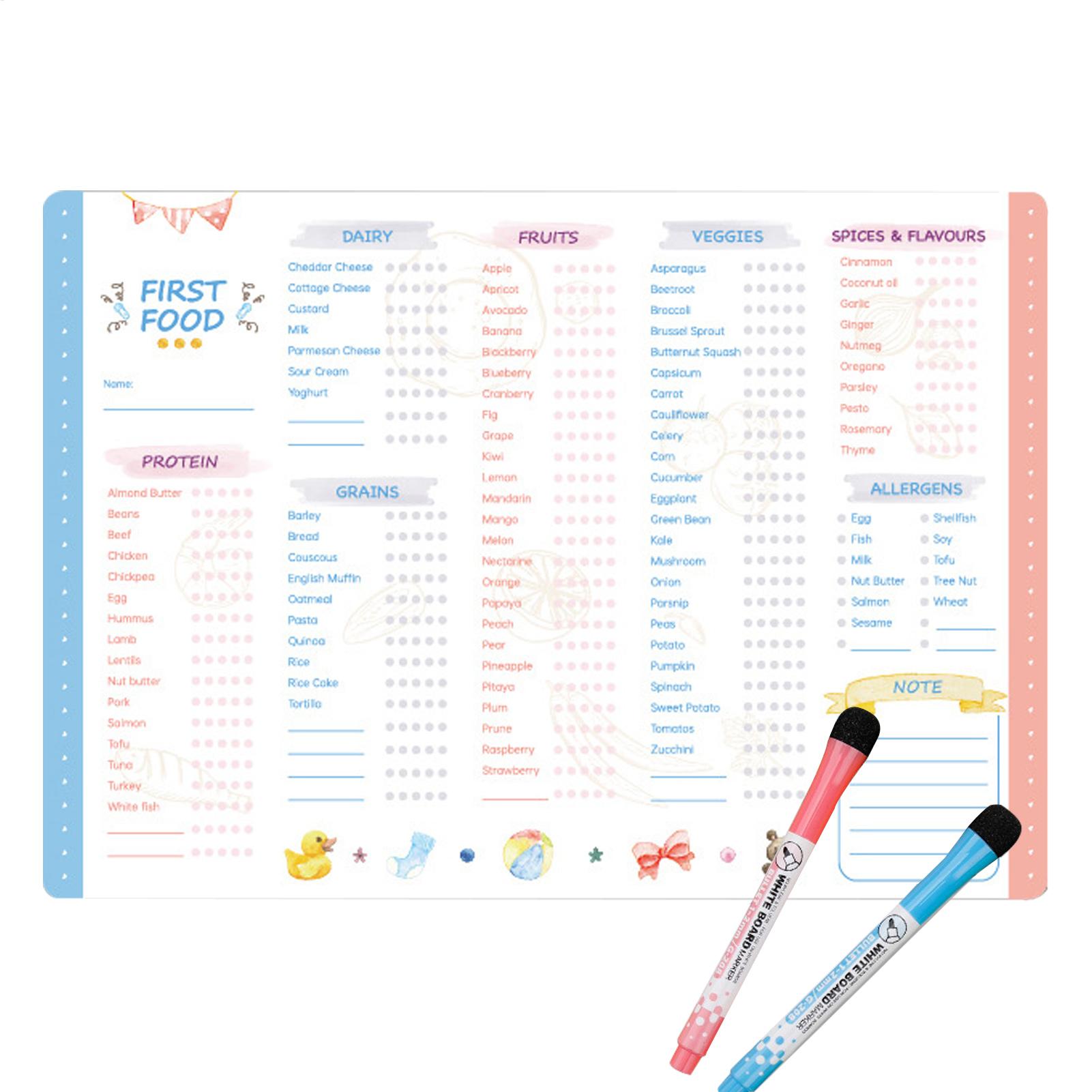 Baby Food Chart - Магнитная таблица для первого прикорма малыша: